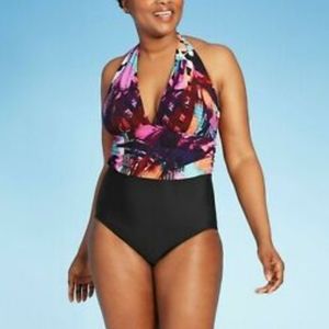 Women's Over The Shoulder Gathered Waist One Piece